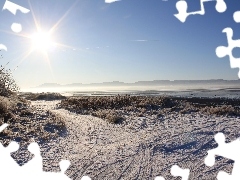 Sligo Strandhill, rays, sun, White frost