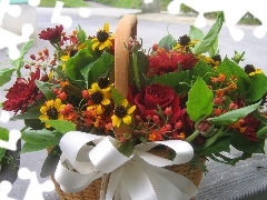 flowers, basket, full